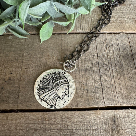 Antique Silver Native Southwest Necklace