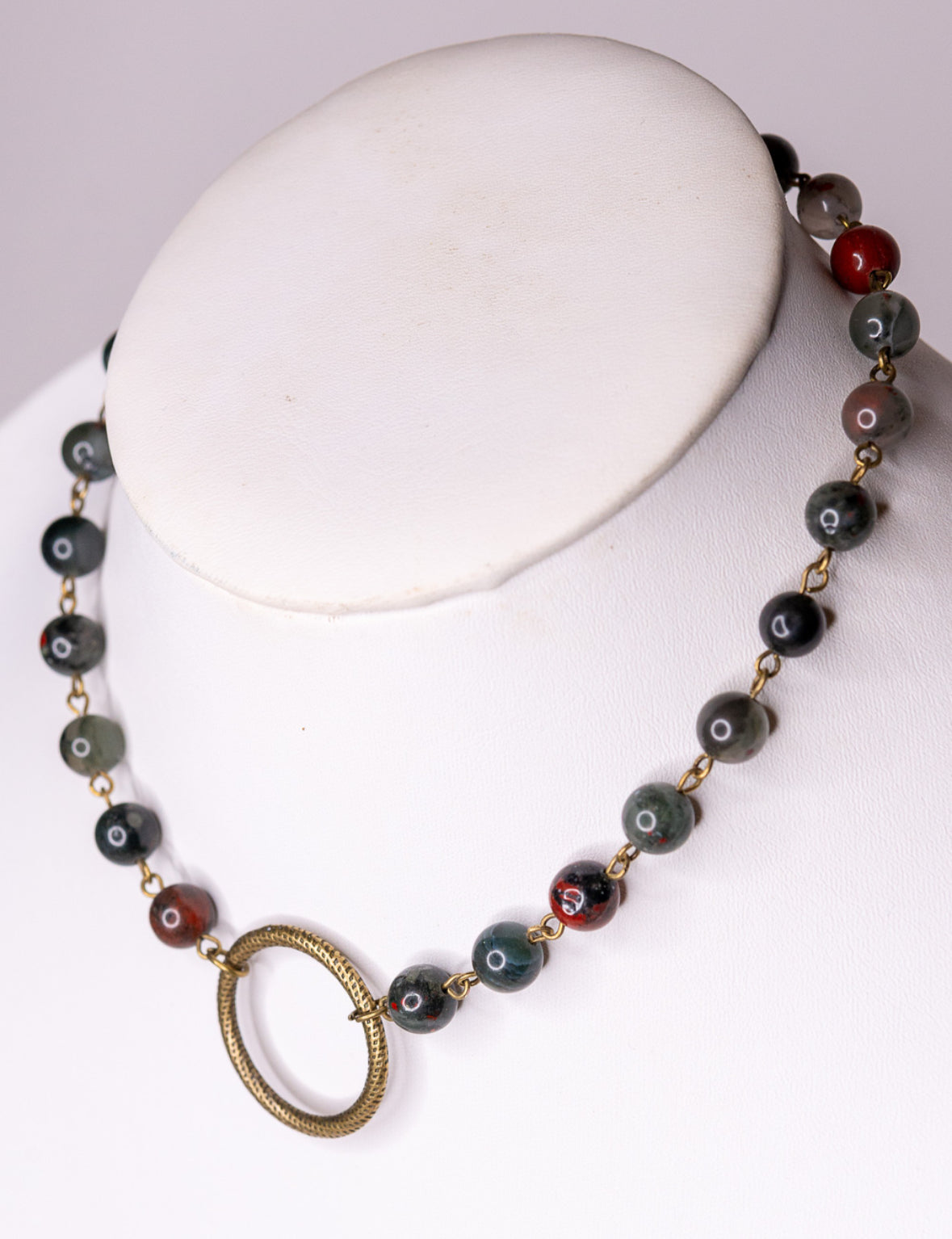 Dark Beaded Circle Choker Necklace