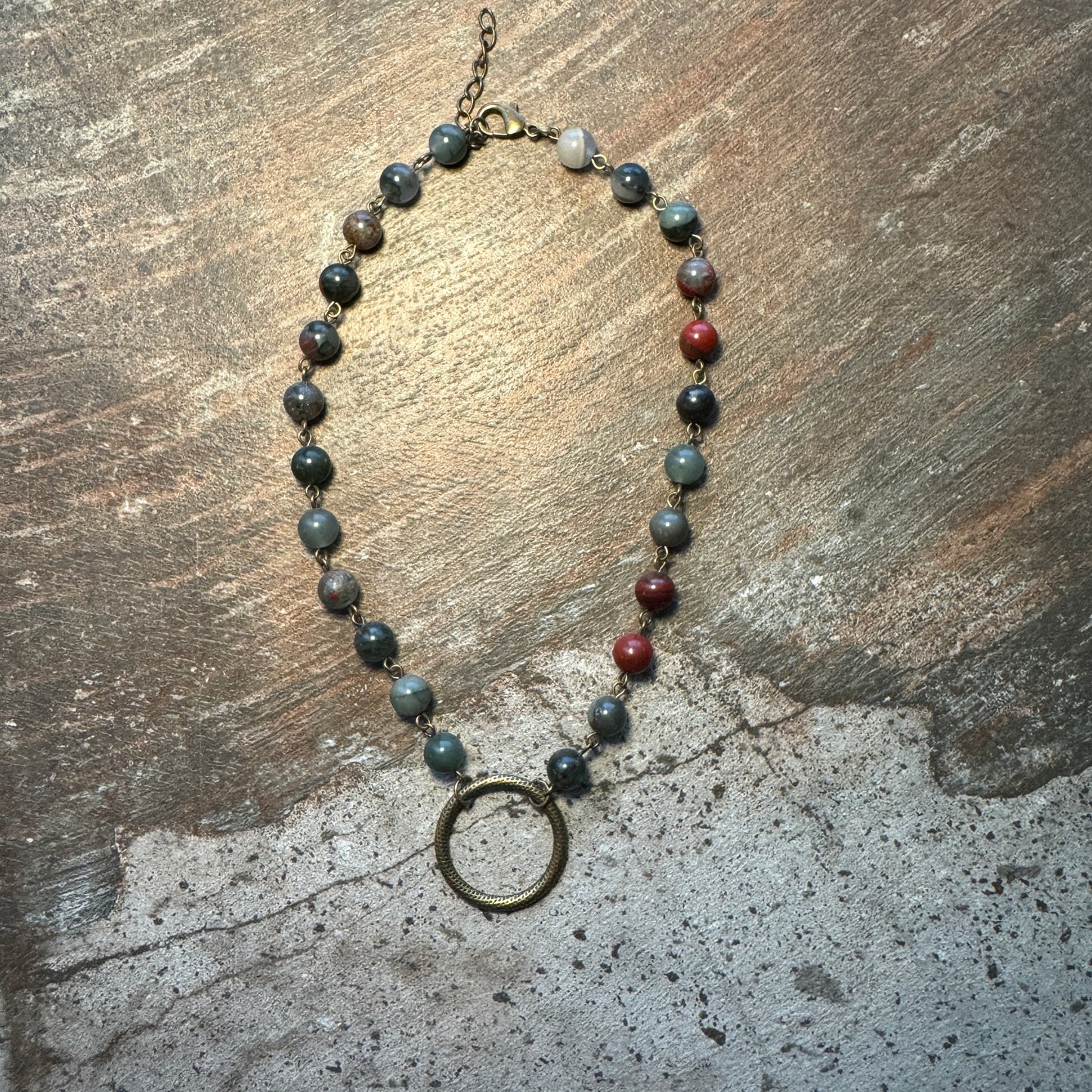 Dark Beaded Circle Choker Necklace