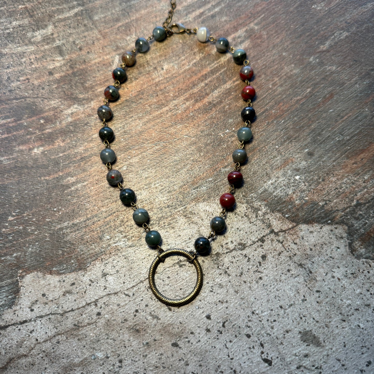 Dark Beaded Circle Choker Necklace