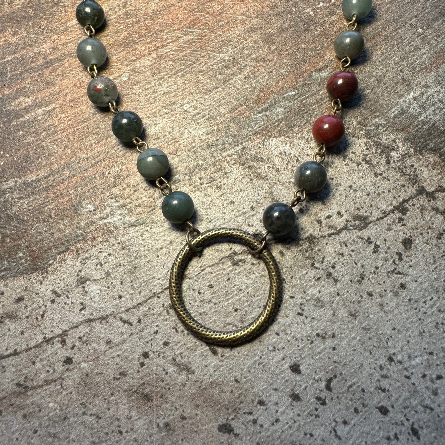 Dark Beaded Circle Choker Necklace