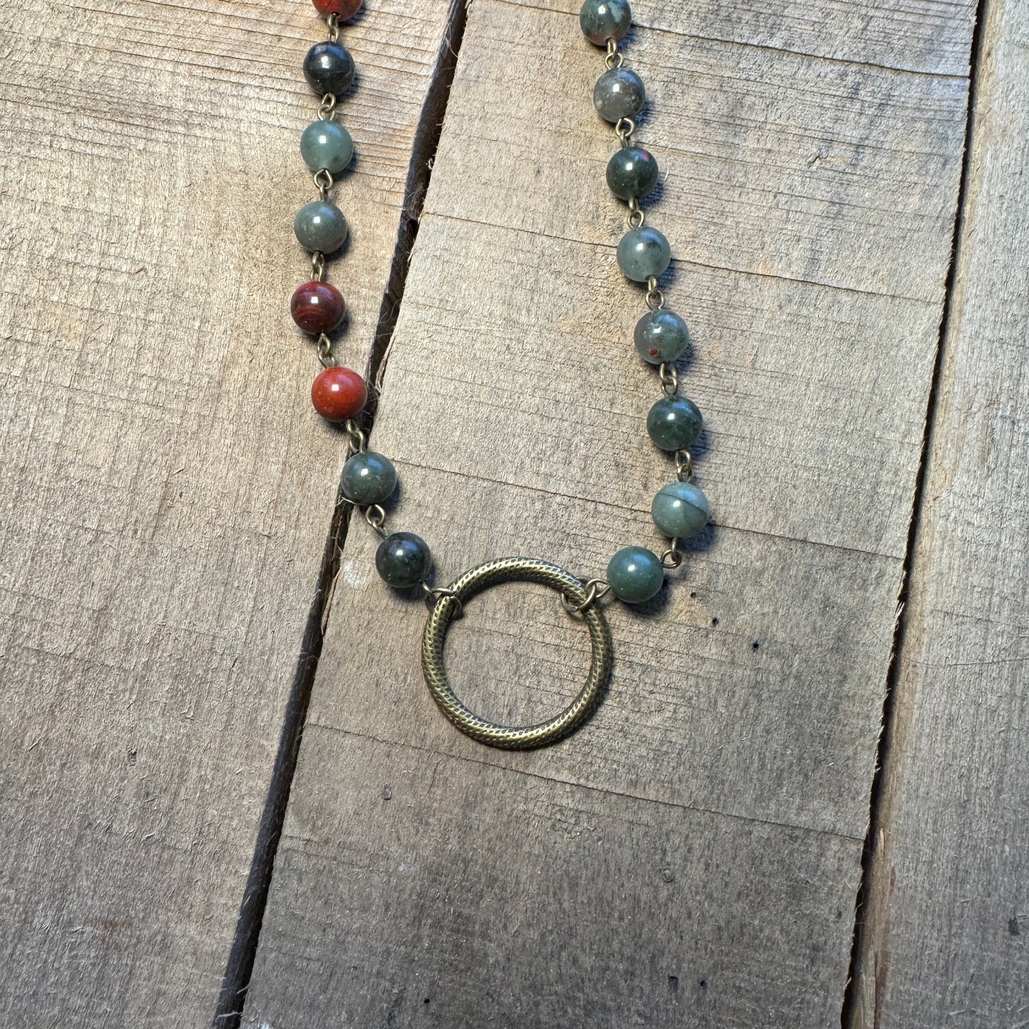 Dark Beaded Circle Choker Necklace