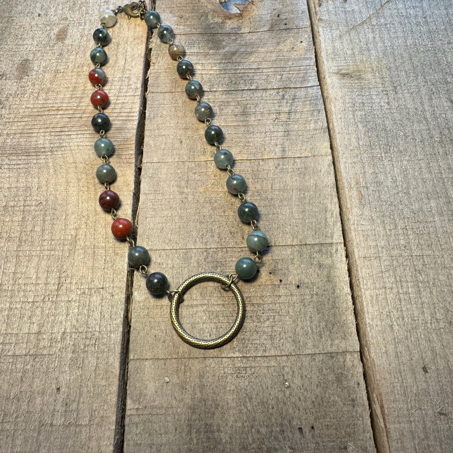 Dark Beaded Circle Choker Necklace