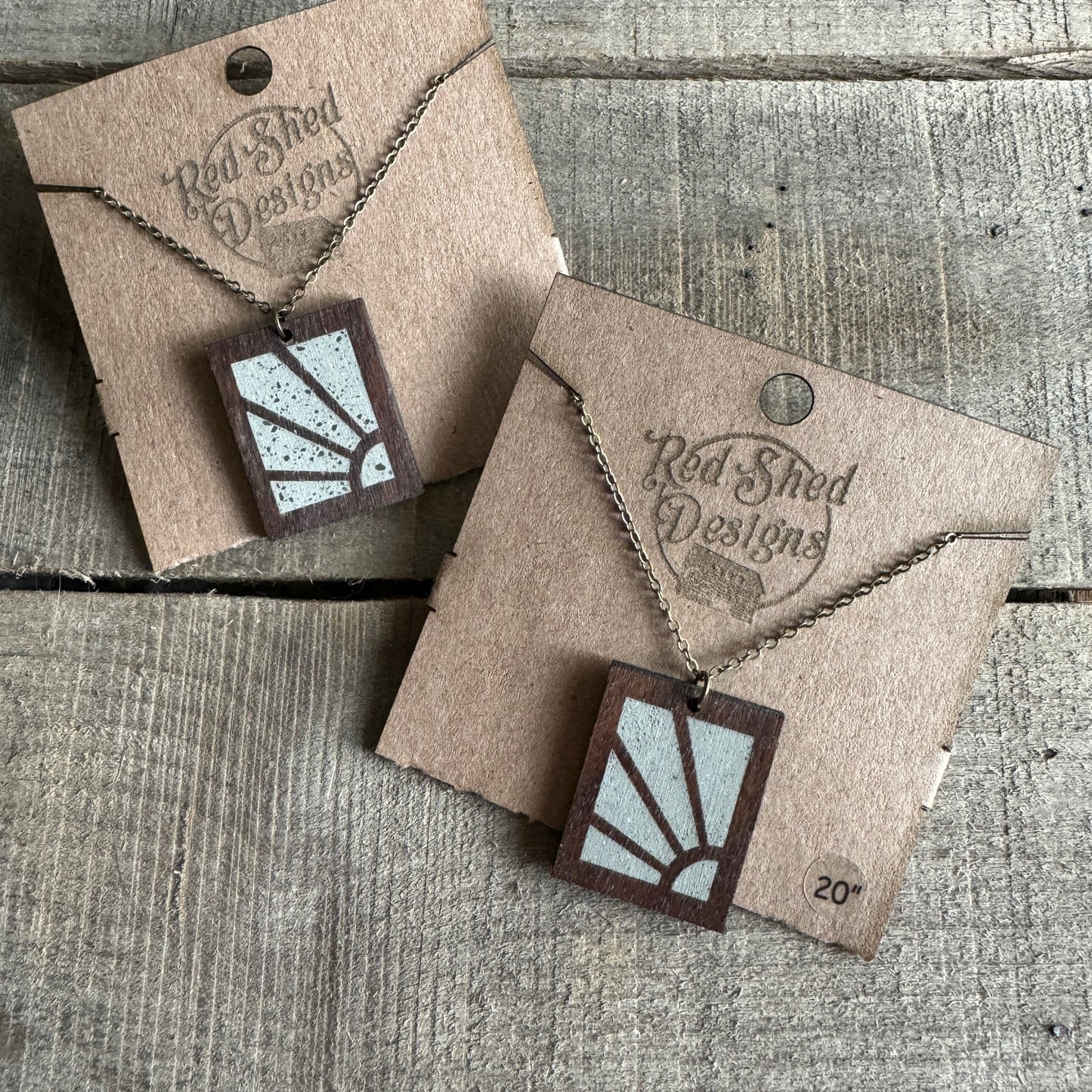 Here comes the Sun Walnut and Concrete Boho Necklace