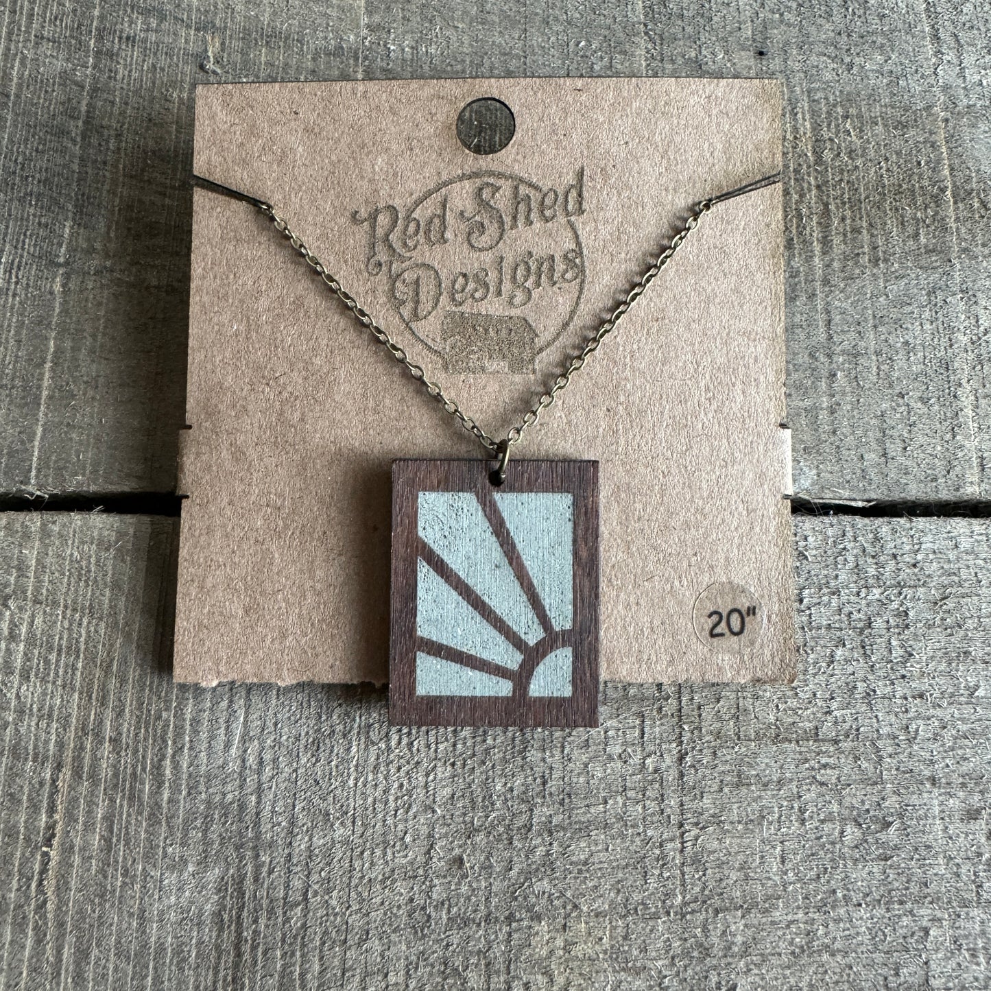 Here comes the Sun Walnut and Concrete Boho Necklace