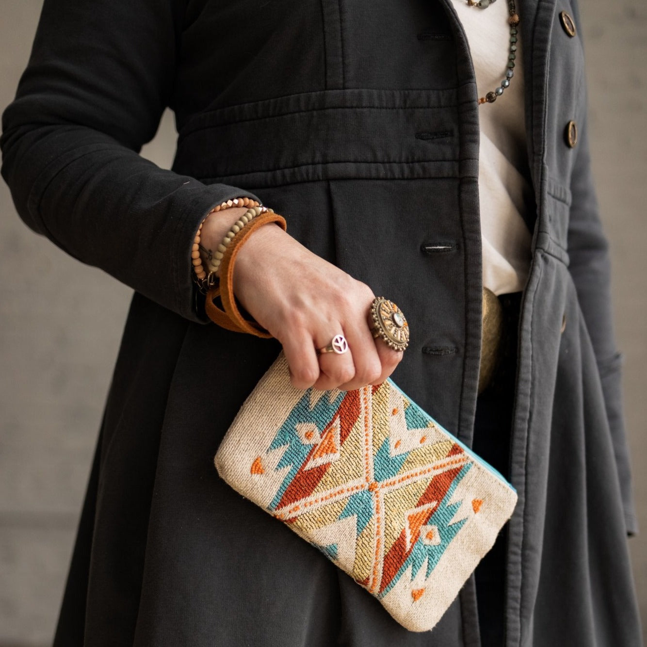 Shawna Southwestern Style Wristlet Pouch