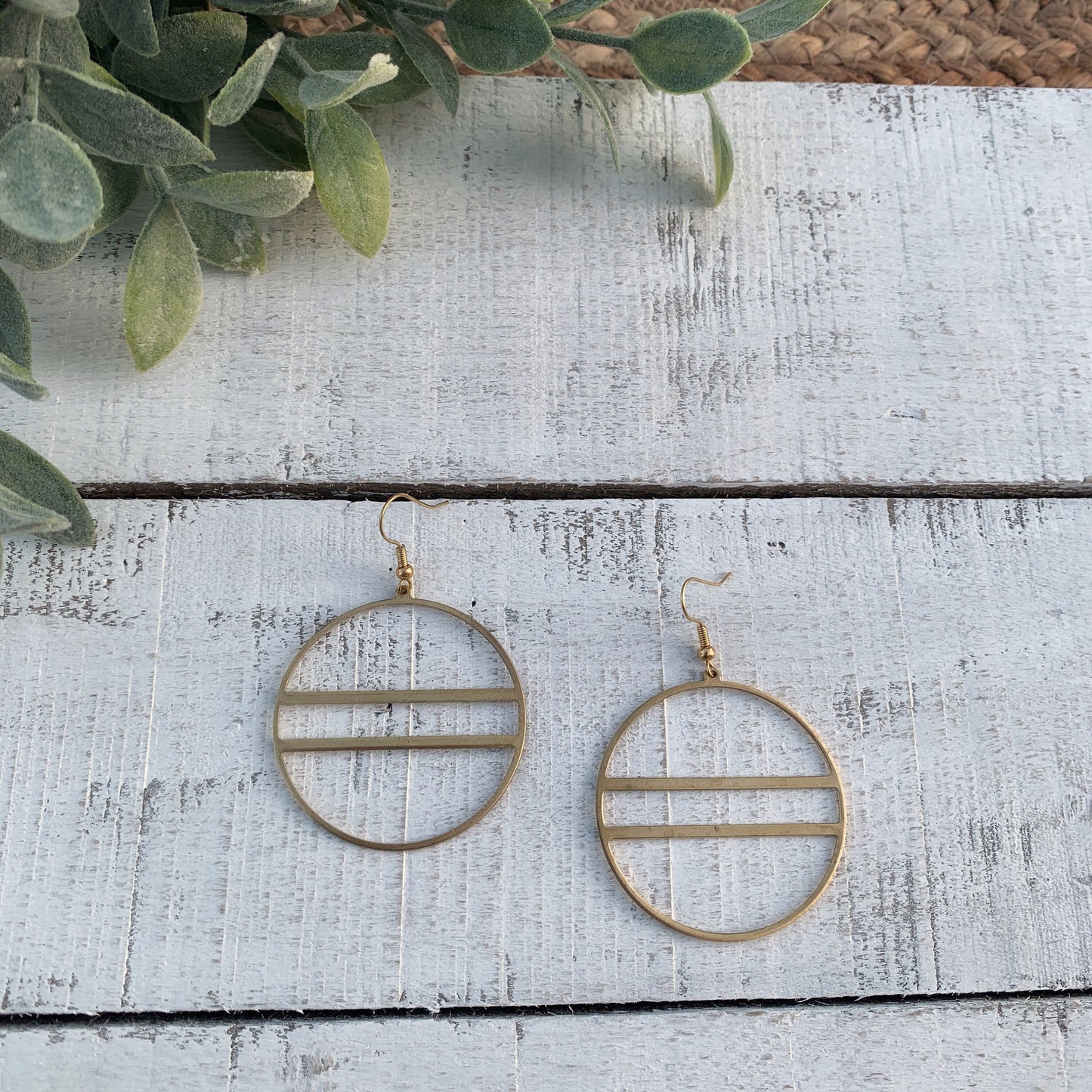 Boho Round Brass Hoop Earrings - Metal Collection