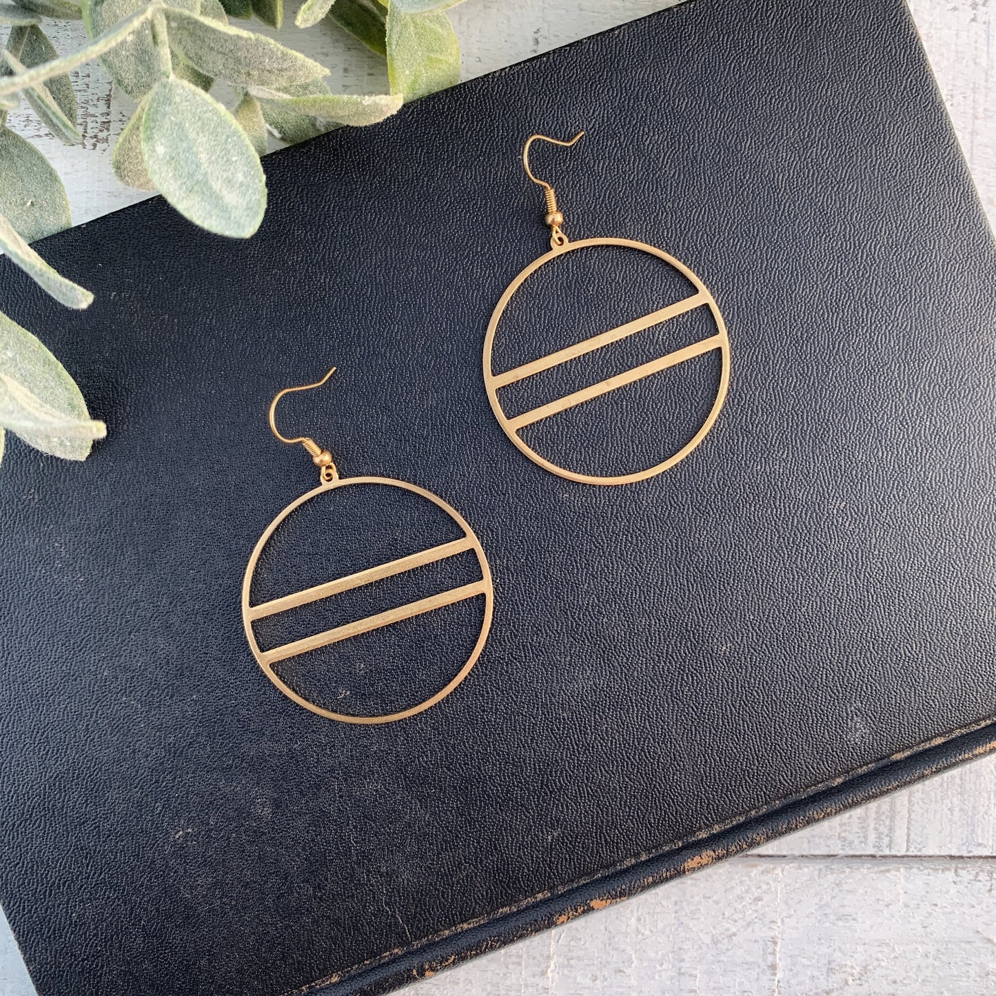 Boho Round Brass Hoop Earrings - Metal Collection