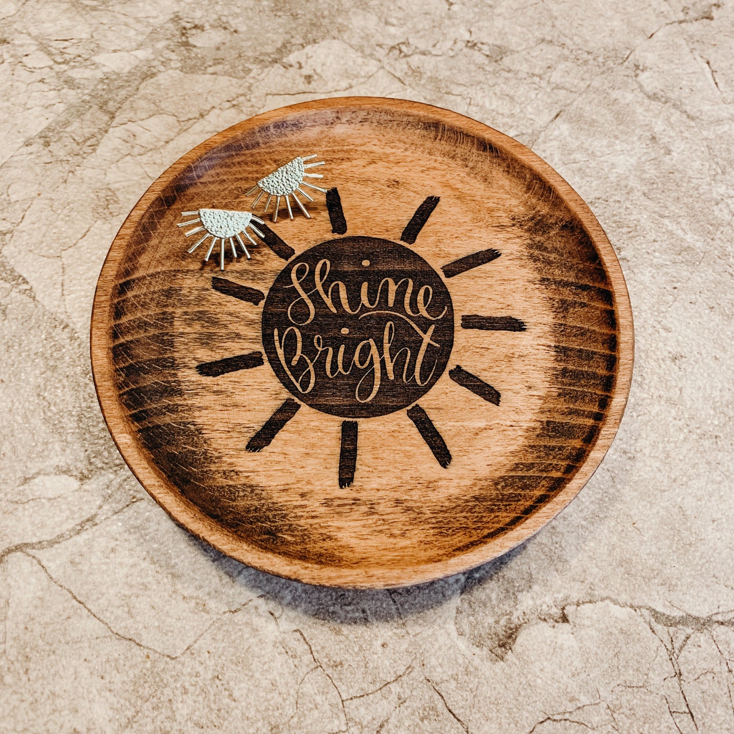 Sunburst Brass Boho Stud Earrings, Minimalist - Metal Collection - Sun Ray