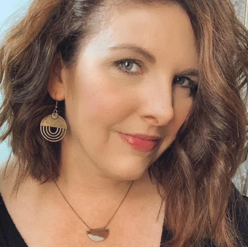 Antique Bohemian Geometric Rainbow Earrings - Bronze