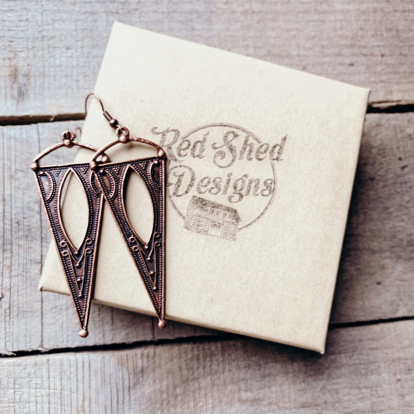 Antique Copper Boho Gypsy Spike Earrings, Boho, Minimalist Earrings