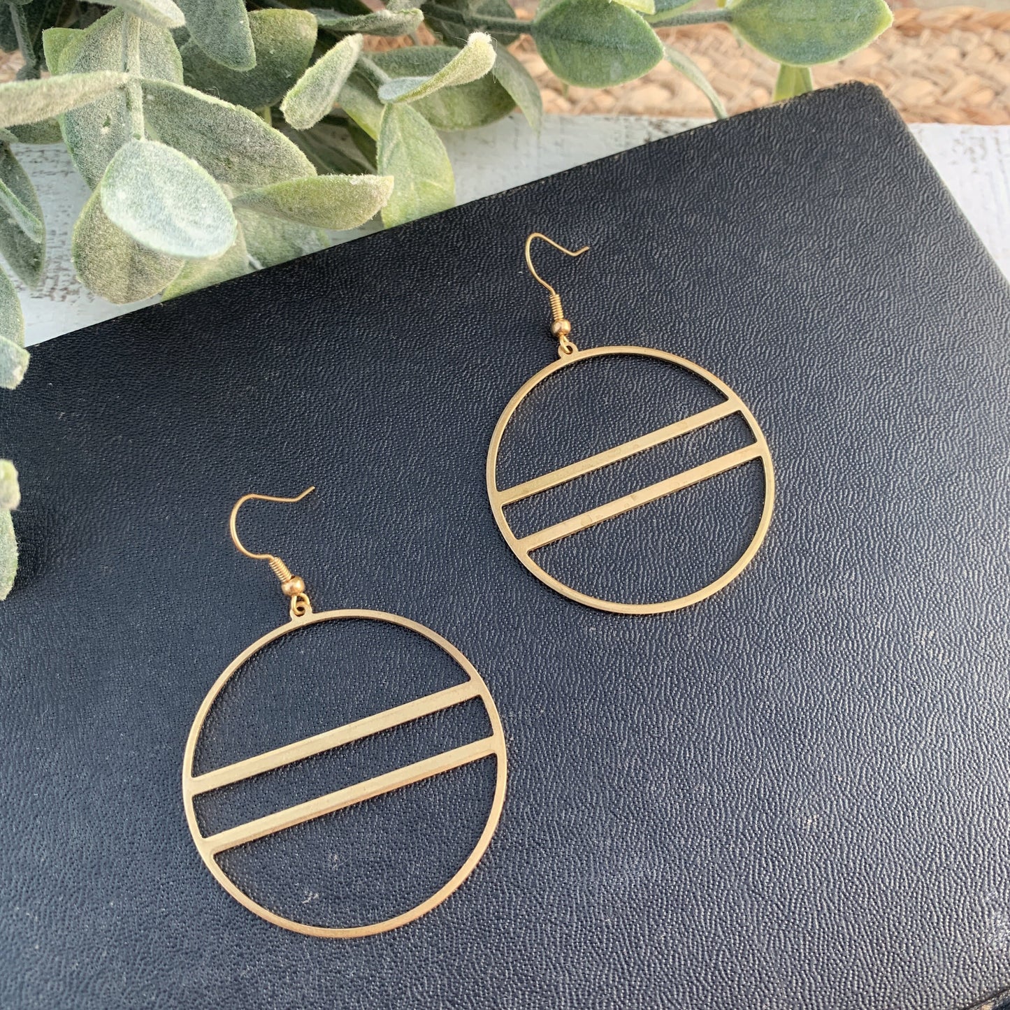 Boho Round Brass Hoop Earrings - Metal Collection