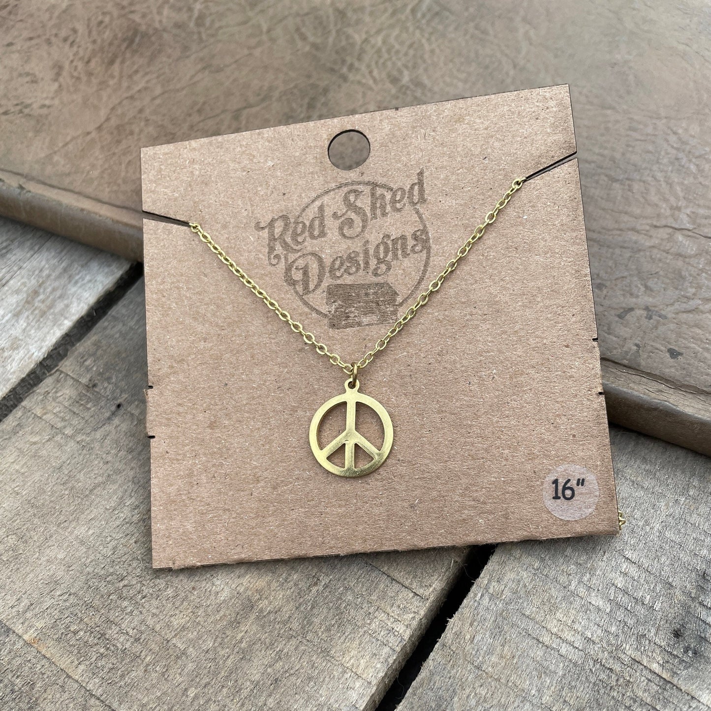 Brass Peace Sign Bohemian Necklace - Gypsy Hippie Woodstock Style