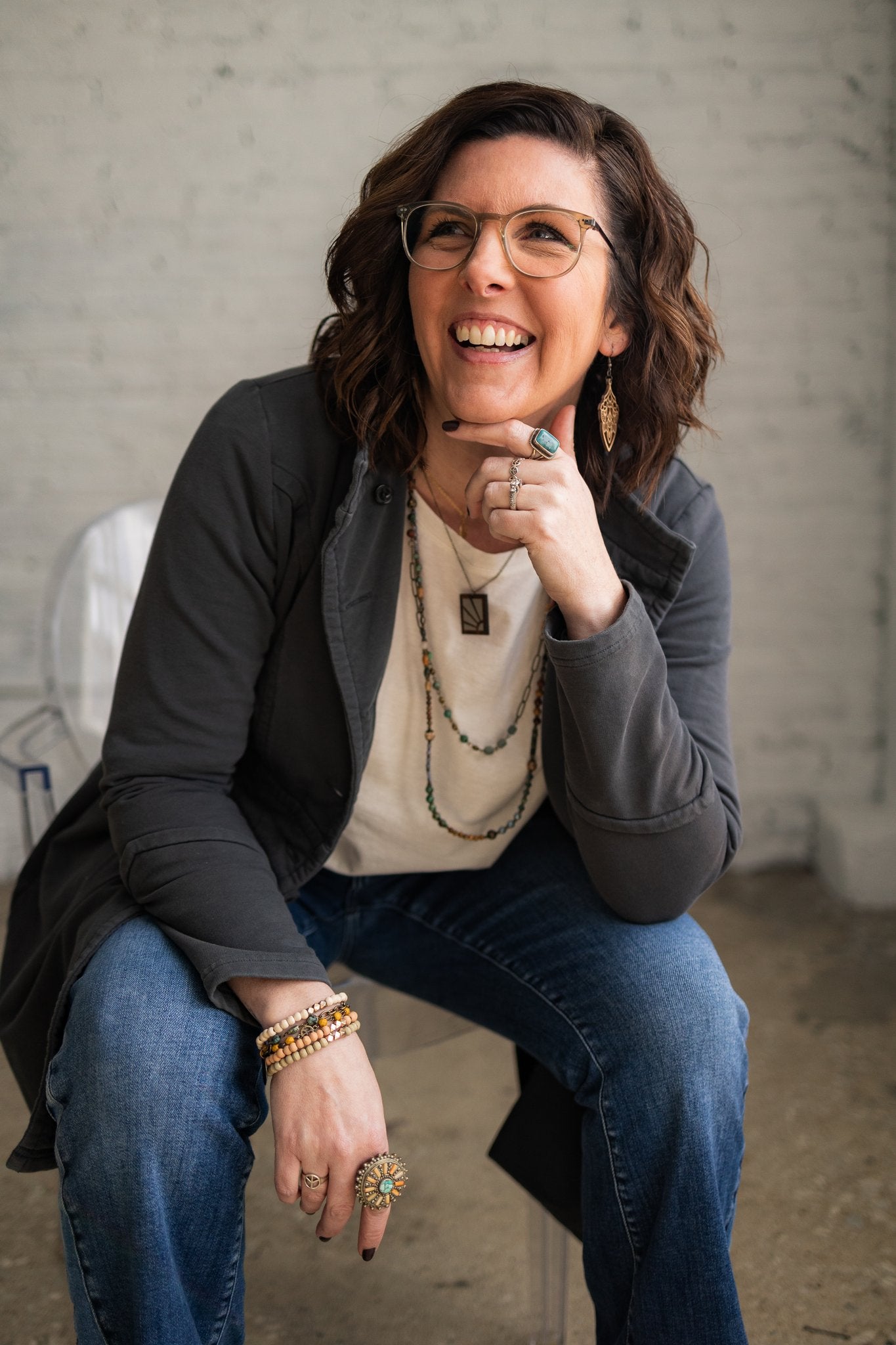 2 Layer Multi-Color Beaded Charm Necklace