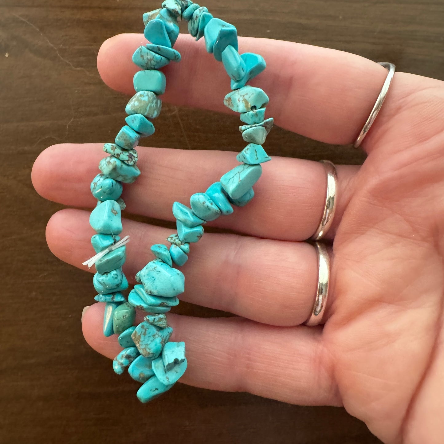 Turquoise Chip Stone Stretch Bracelet