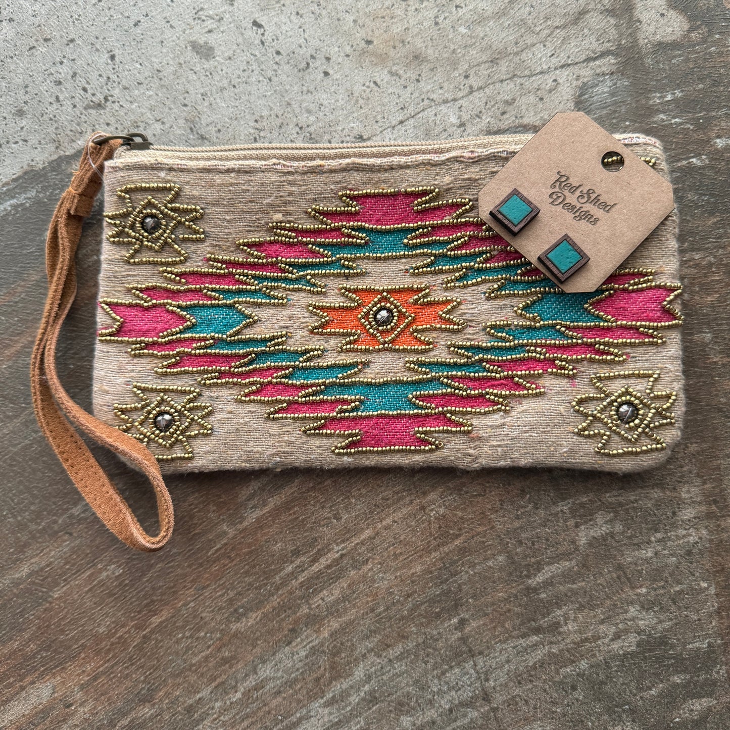 Winona Southwestern Style Wristlet Pouch