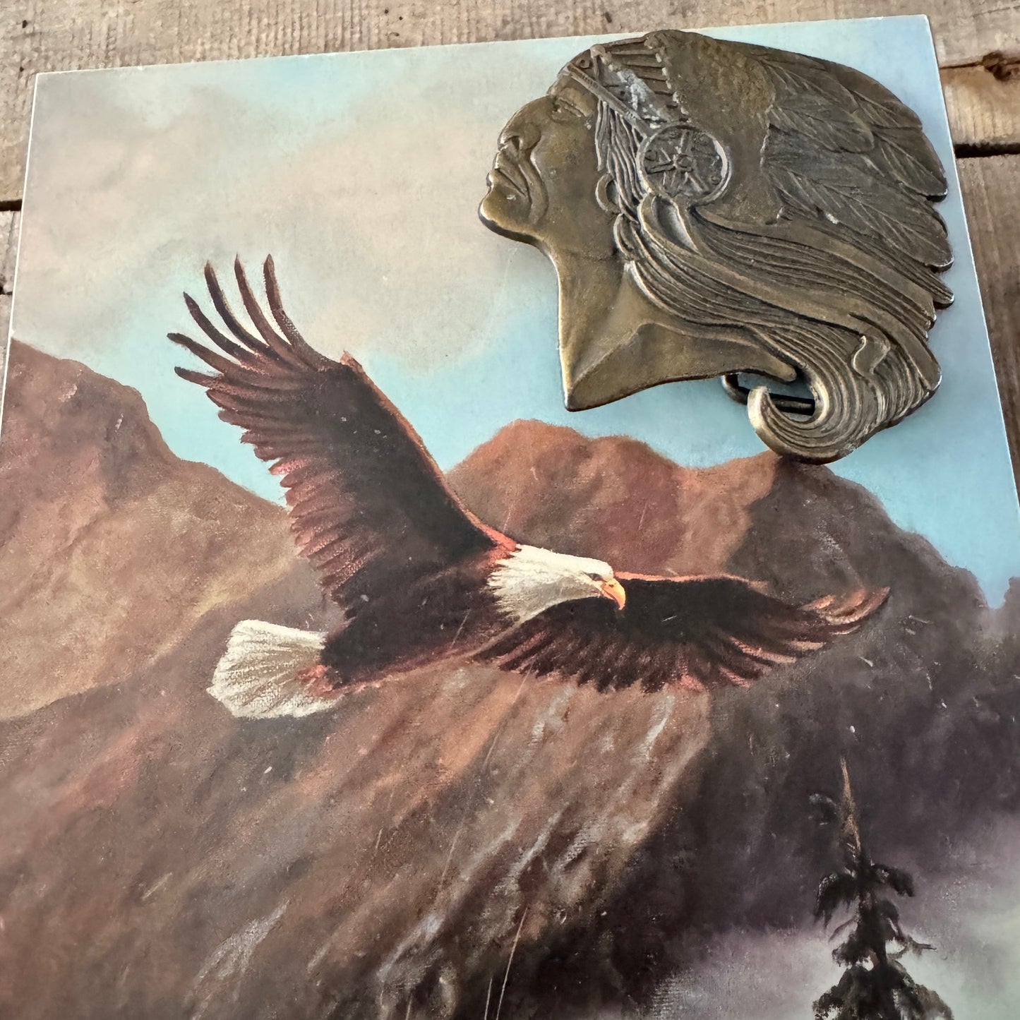 Bronze Indian Head Native Belt Buckle- Western Design Buckle