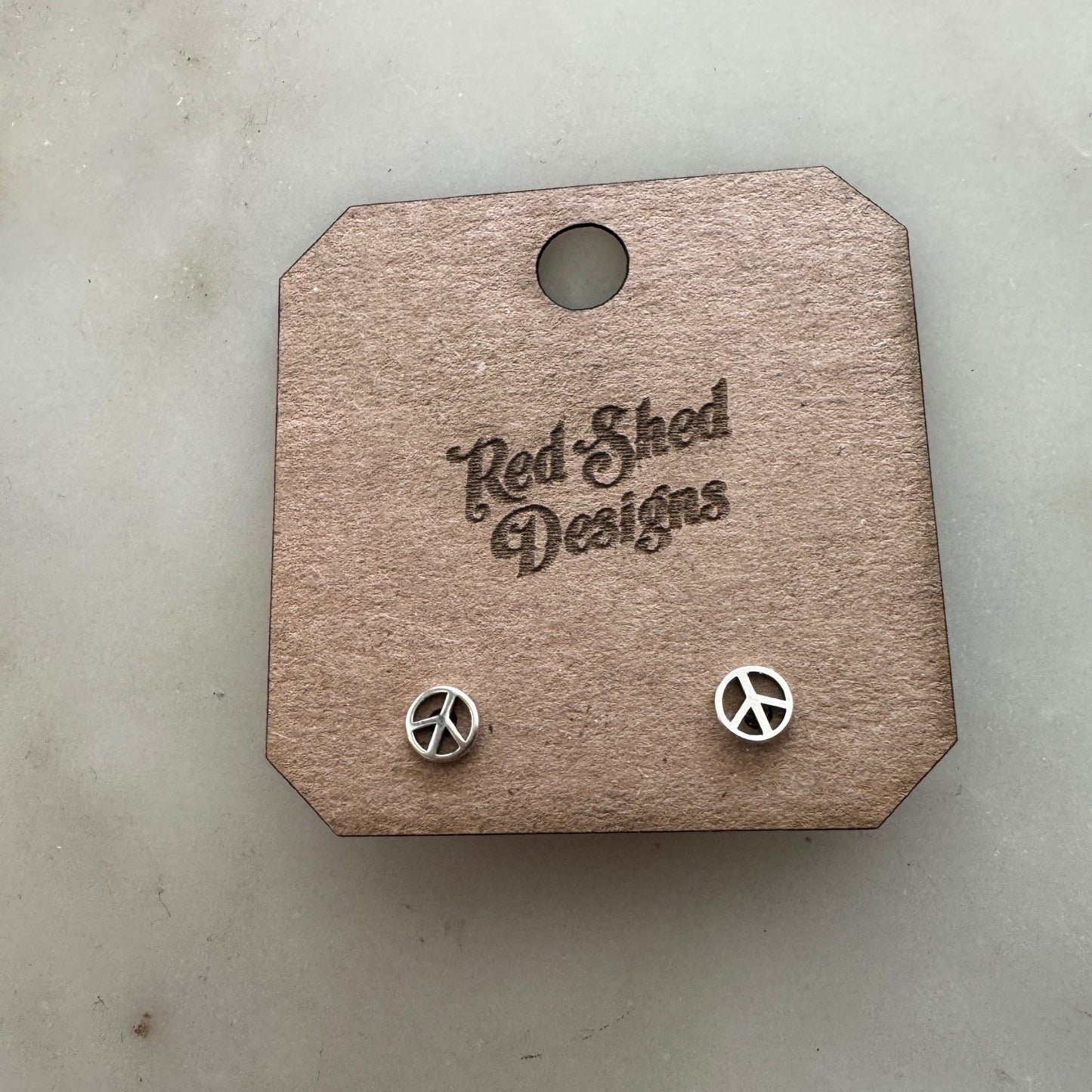 Tiny Sterling Silver Peace Sign Earrings