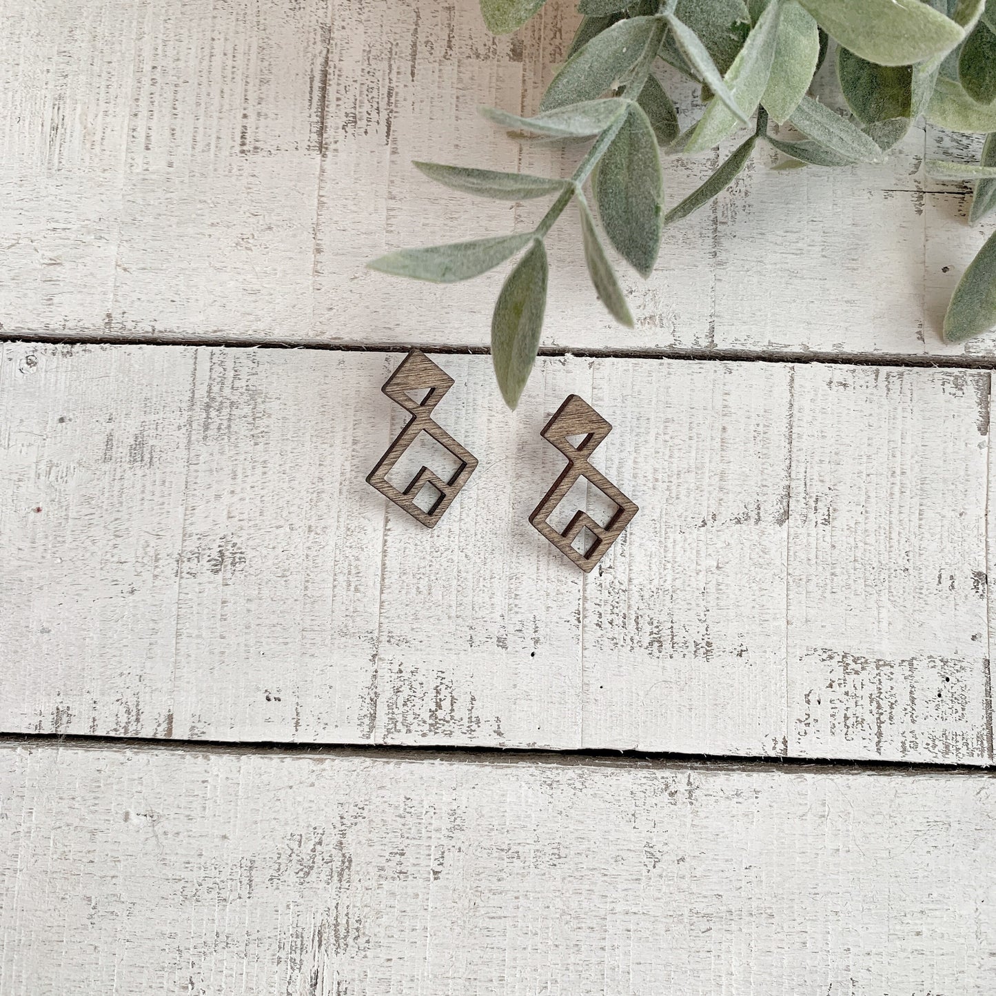 Large Double Geometric Stud Earrings, Boho, Minimalist