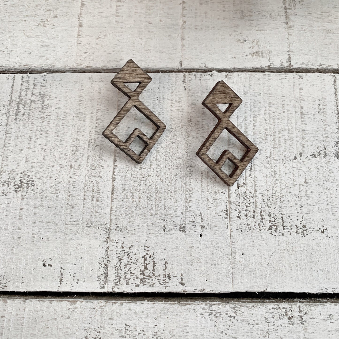 Large Double Geometric Stud Earrings, Boho, Minimalist